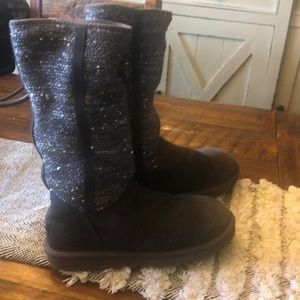 UGG Australia Ugg Lyla Sequin Gray Knit size 10